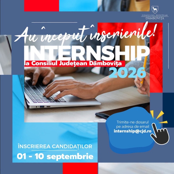  Consiliul Județean Dâmbovița revine cu un nou program Internship 2026!
