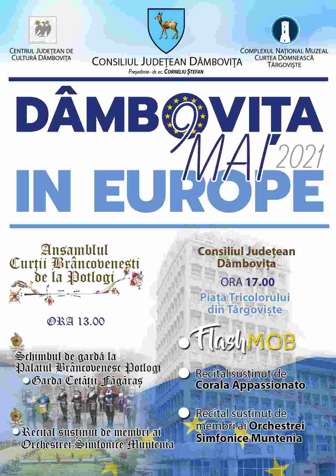  Consiliul Județean Dâmbovița și instituțiile culturale din județ vor celebra prin acțiuni culturale Ziua Europei