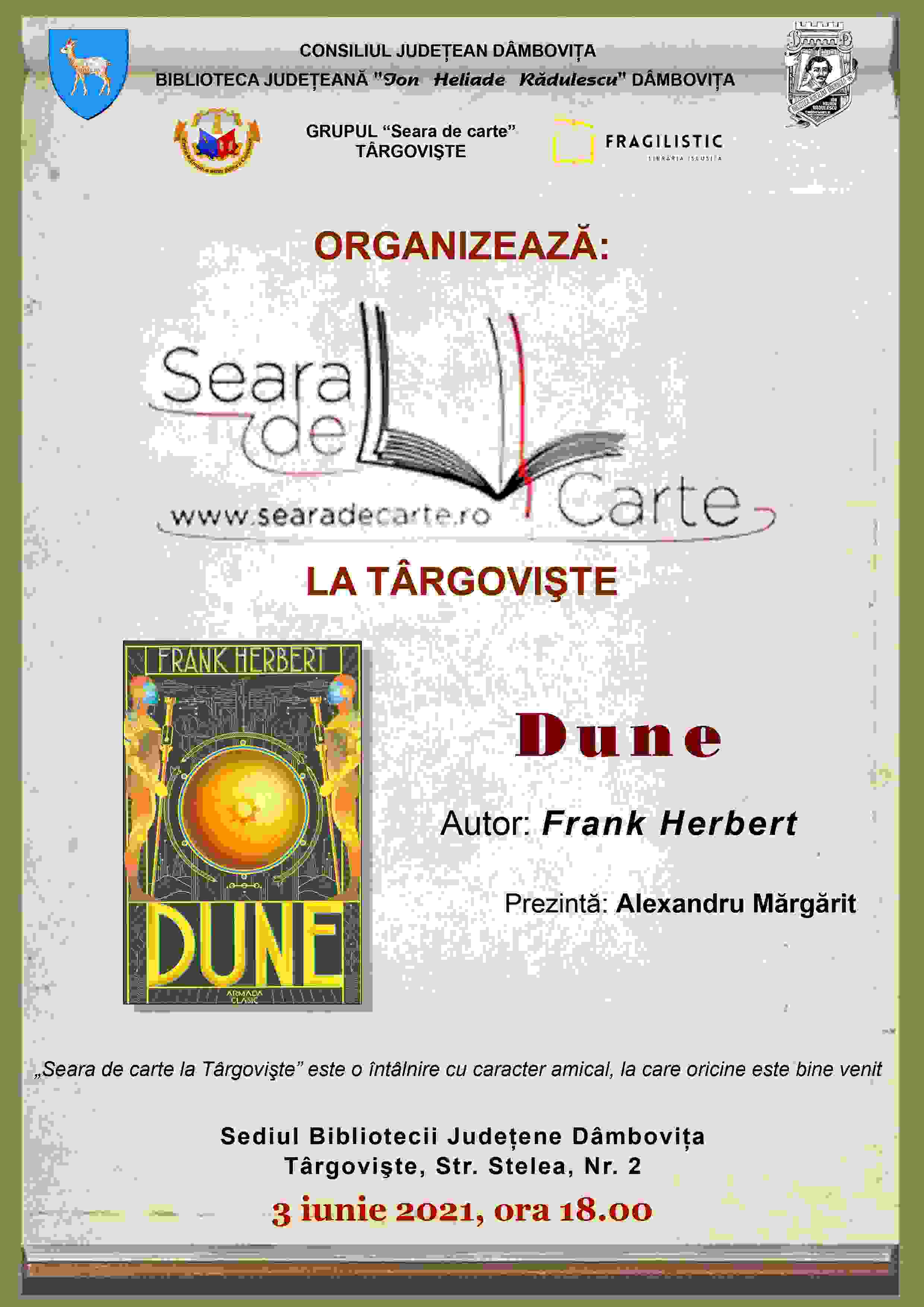  Seara de carte la Târgovişte