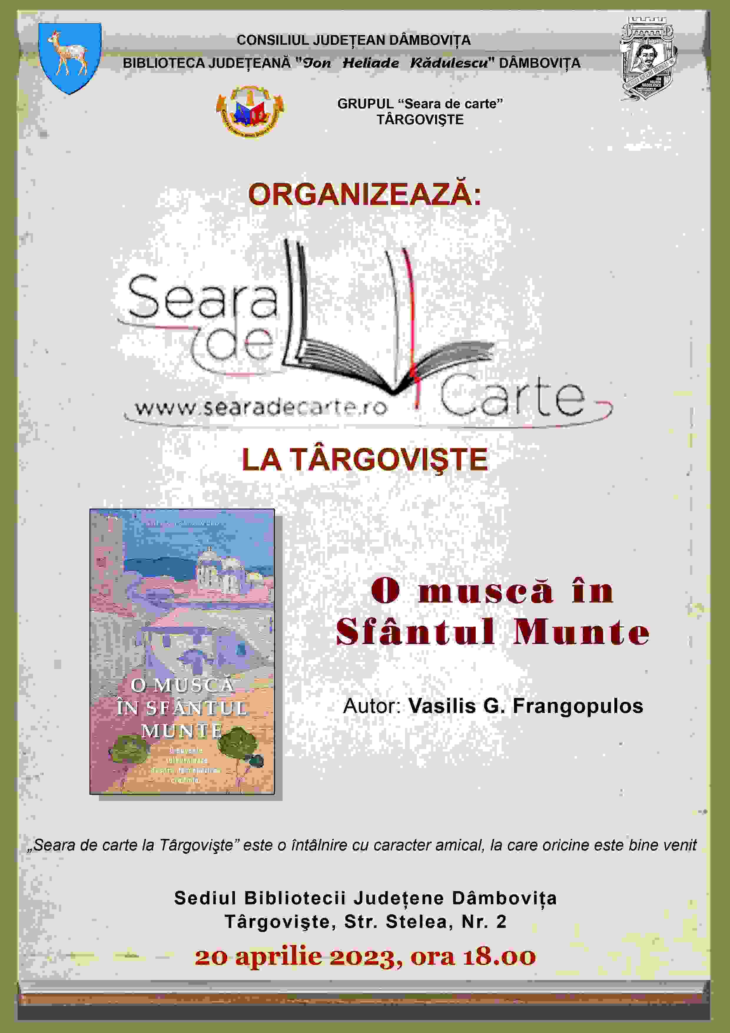  Seara de carte la Târgovişte