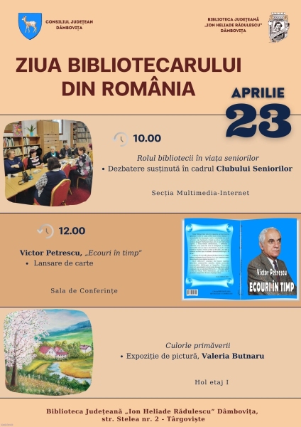 Ziua Bibliotecarului din România – 23 aprilie 2024