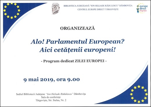  Ziua Europei la Biblioteca Judeţeană Ion Heliade Rădulescu